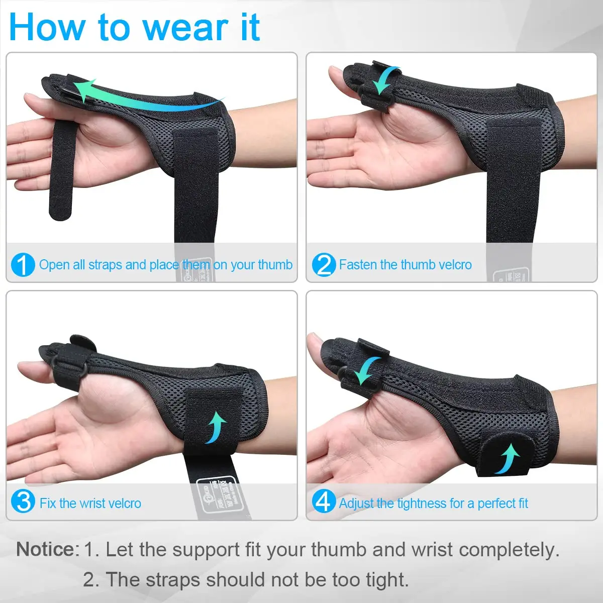 Orthopedic Wrist Brace With Thumb Spica Splint Reversible Thumb Brace ...