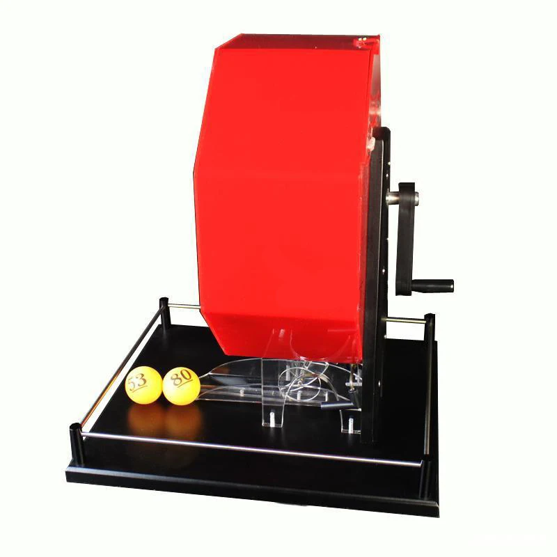 Acrylic Bingo Cage Transparent Manual Ernie Lottery Machine With Color Balls Draw Machine Lucky