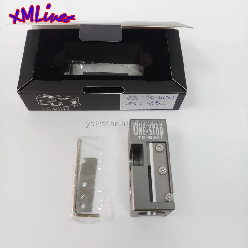 Xmlivet 6in 1 Multifunctional Pool Cue Tip Sharpener Colorful Billiards Repairing Tip Tool Kits