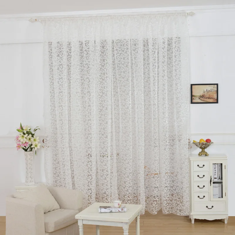 European Style Jacquard Design Home Decoration Modern Curtain Tulle ...