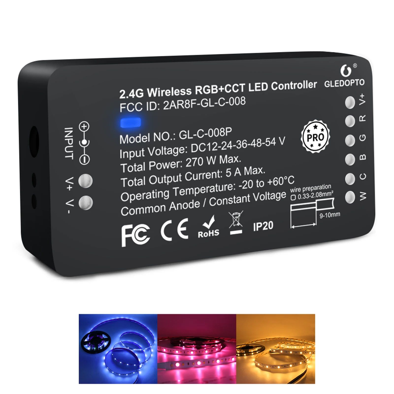 6 Channel LED ZigBee Controller RGBW/RGB/CCT/Dimming Receiver for 12V-24V DC LED Rope Light