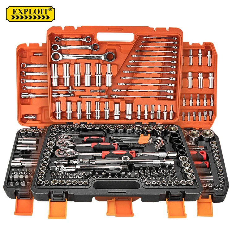 Wholesale Automotive Heavy Duty Standard Edition Portable 53 pcs Auto Car Repair Hand Tools Socket Wrench Set With Plastic Box