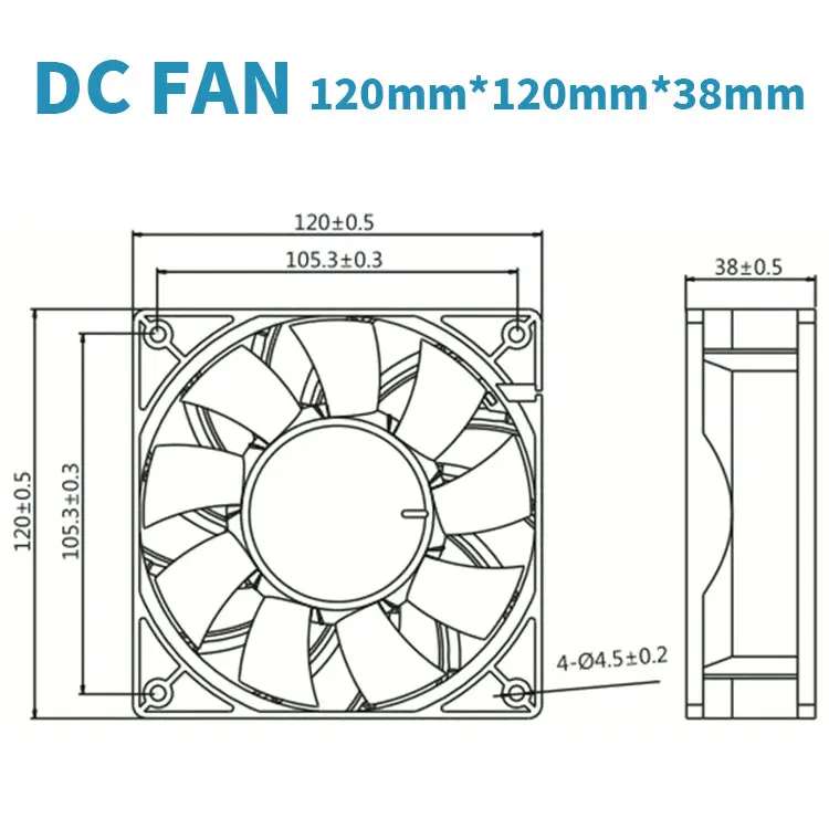 Brushless Radiator, 12038, 12cm, 12V, 24V - detail 8