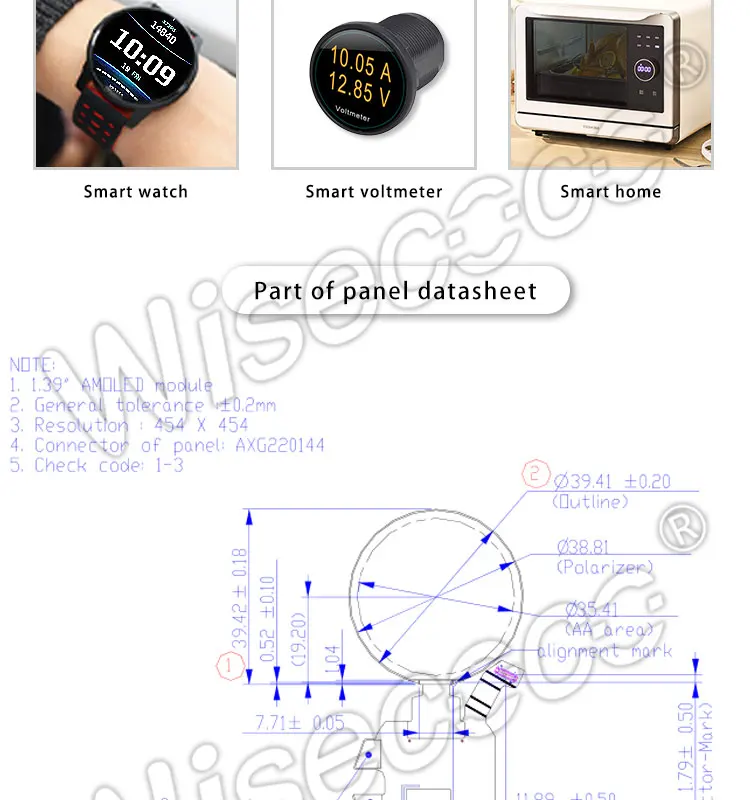 1.39 Inch Micro Round Amoled Screen Ips 454 X 454 Smart Wearable Smart