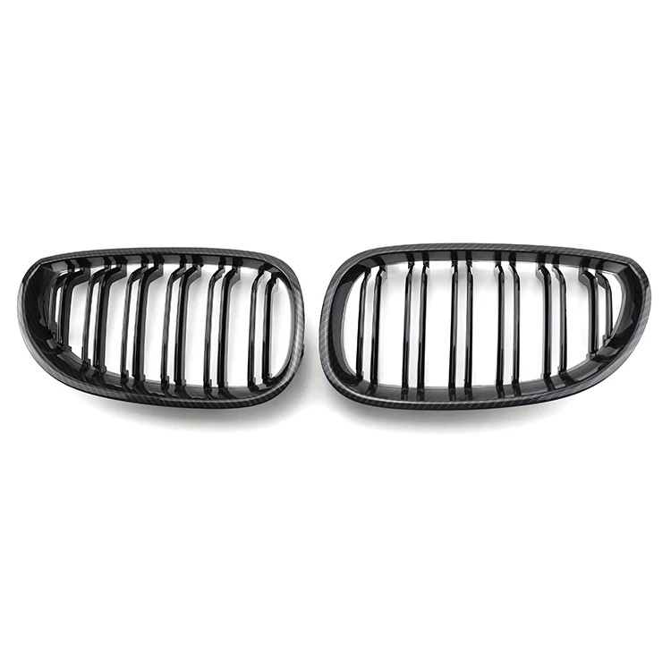 Double Slat Carbon Fiber Front Kidney Grill Replacement Grille For Bmw ...