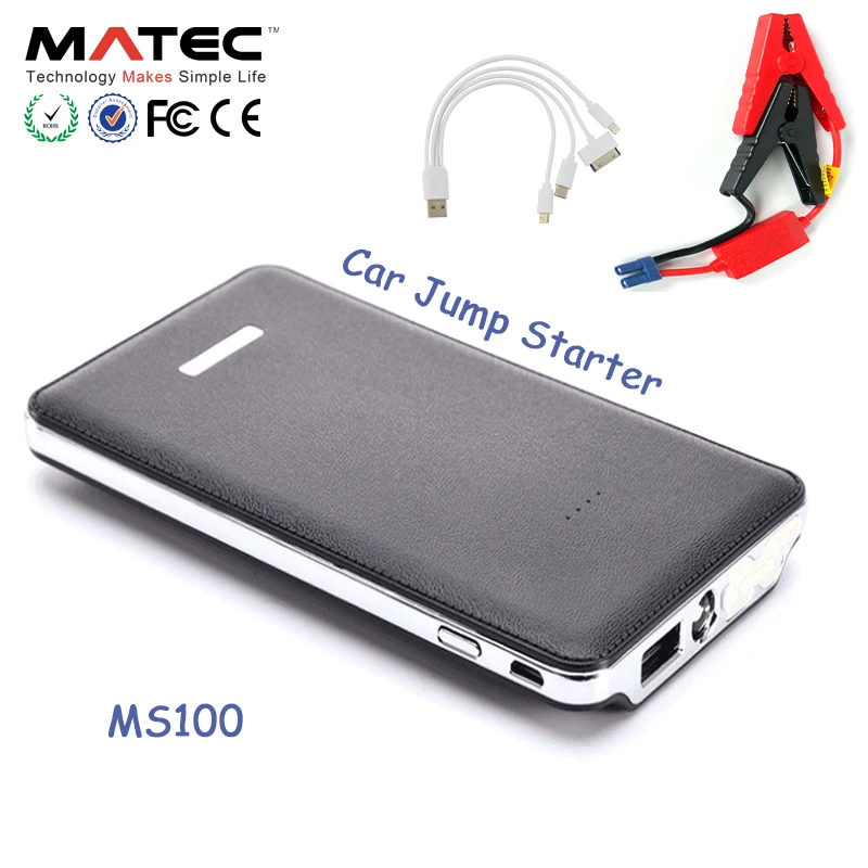 MATEC Super Thin pocket Peak Current 300A 6000mah MS100 12V Jump Starter with LED  flash, strobe, SOS signal light