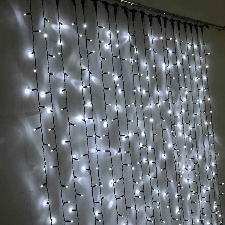 Outdoor waterproof color changing twinkle star 300 led window icicle rainbow curtain lights