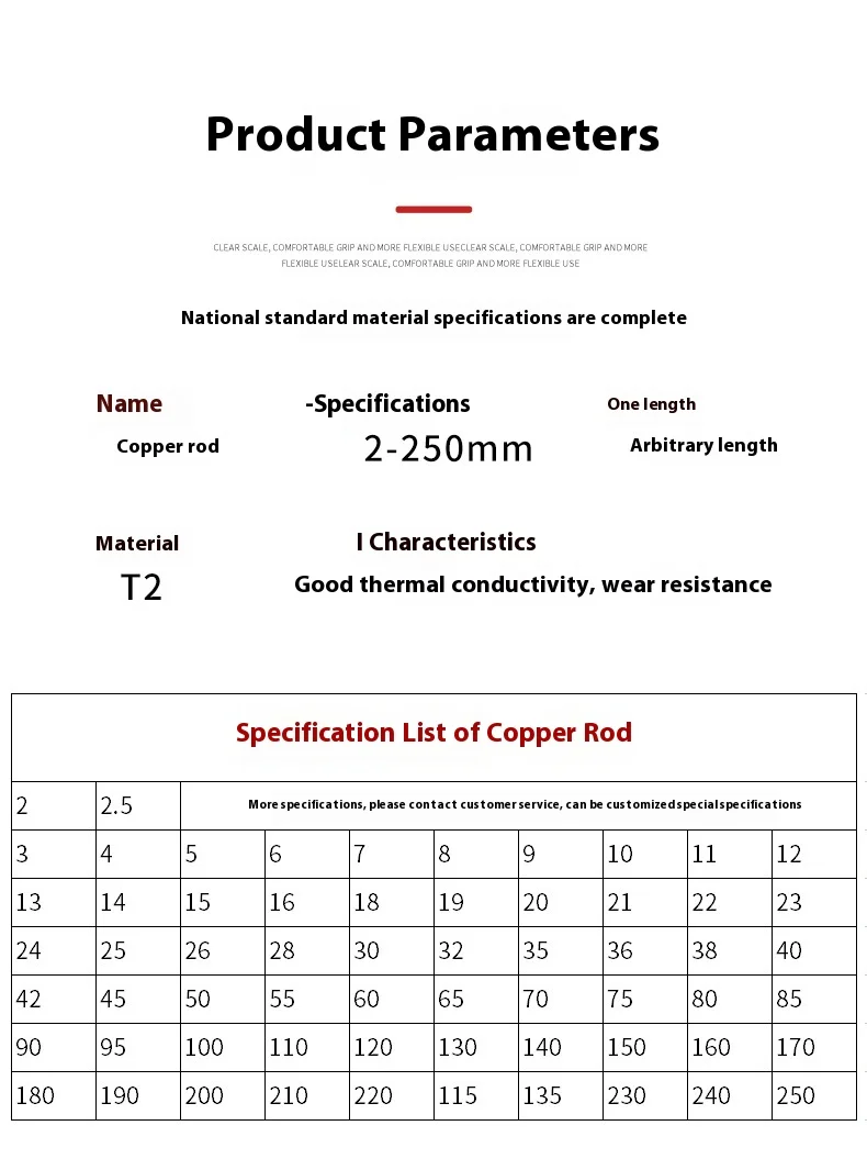 T2 Red Copper Rod Large Diameter 20-50mm Pure Copper Mold Electrode Zero Cut C1100 Specification Metal & Metal Products
