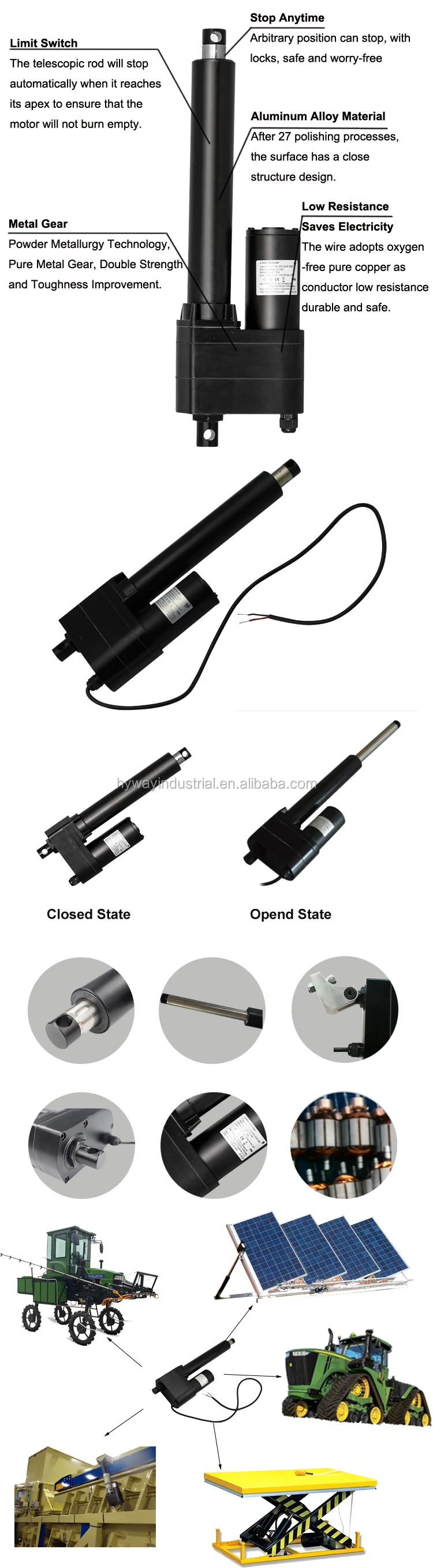 12v Linear Actuator Waterproof Bear Linear Actuator Electric Linear