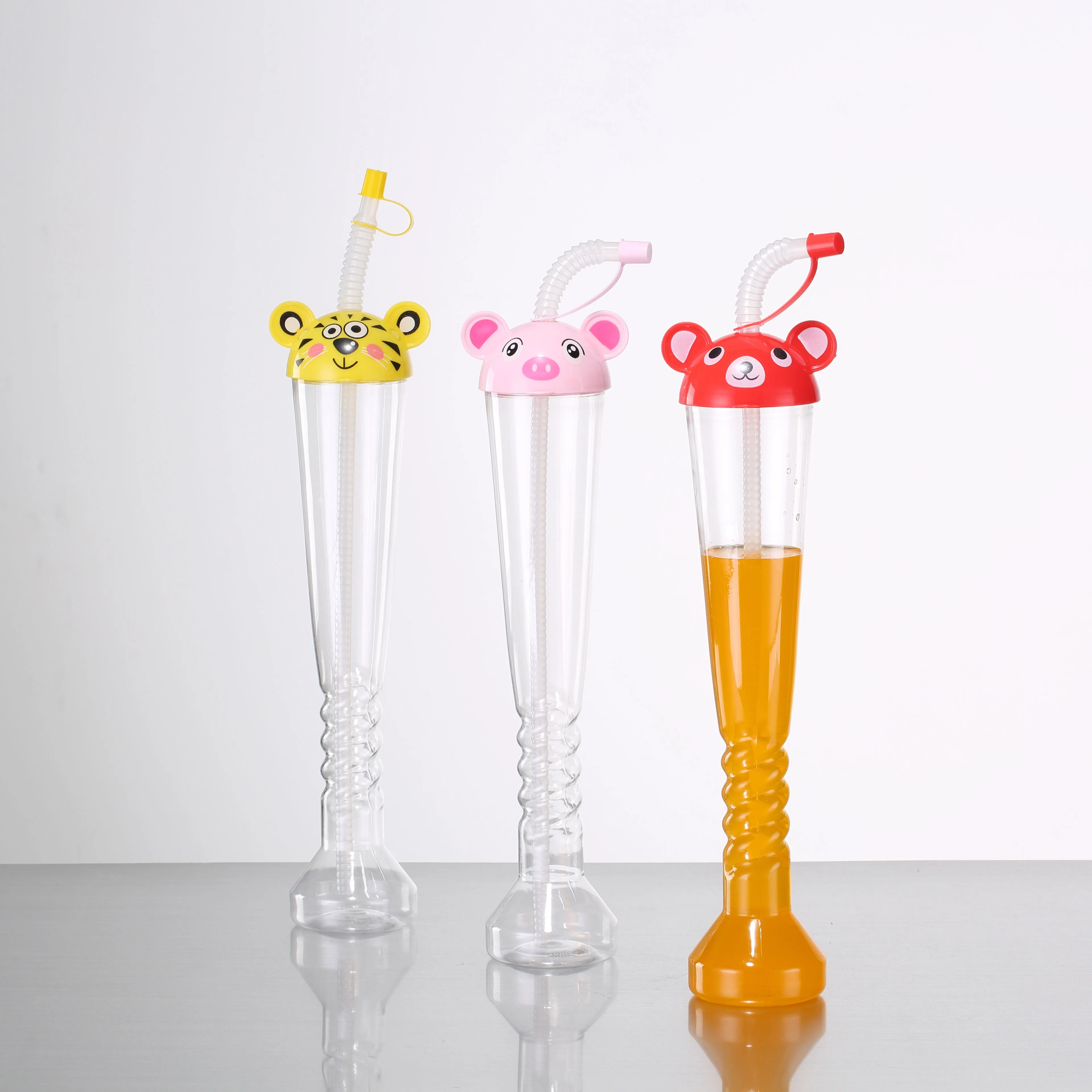 Novelty Twist Animal Tops Plastic Slush Yard Cups With Straw Buy Yard Cup With Straw,Slush
