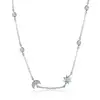 BAGREER SCN272 Fashion cz stone sun with moon charm short chain pendant silver collar choker necklace jewelry women girls