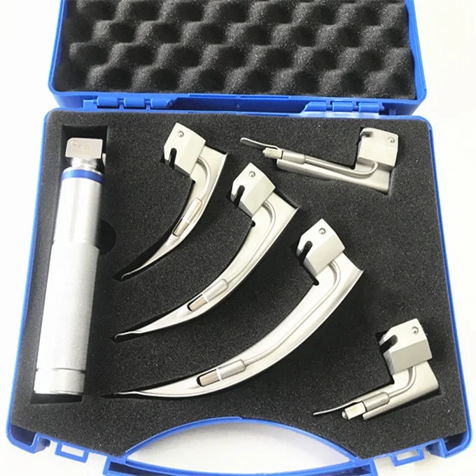 Reusable Led Halogen Bulb Mac And Miller Blade Laryngoscope Set For ...