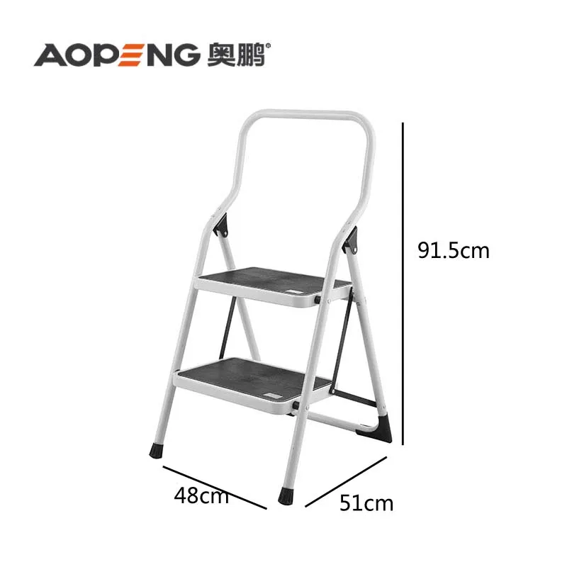 Aopeng 150kgs Steel Ladder Portable Folding 2 Step Ladders With Handle