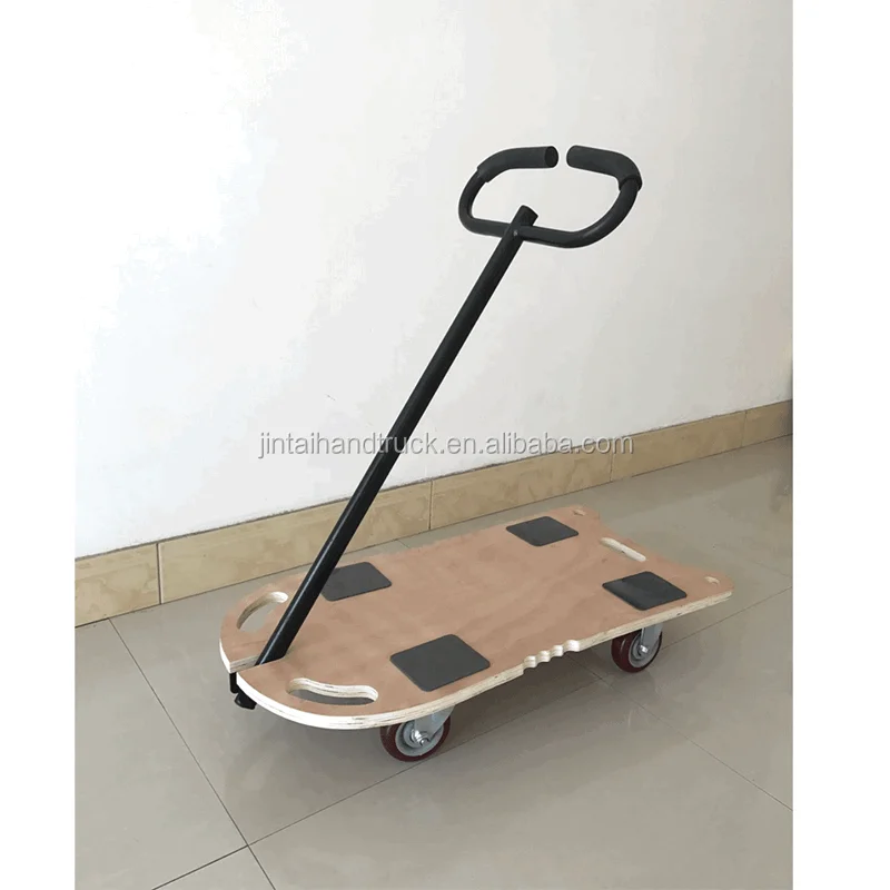 Pull Handle Wood Moving Dolly 4 Wheels Wooden Dollies Pu Caster Buy