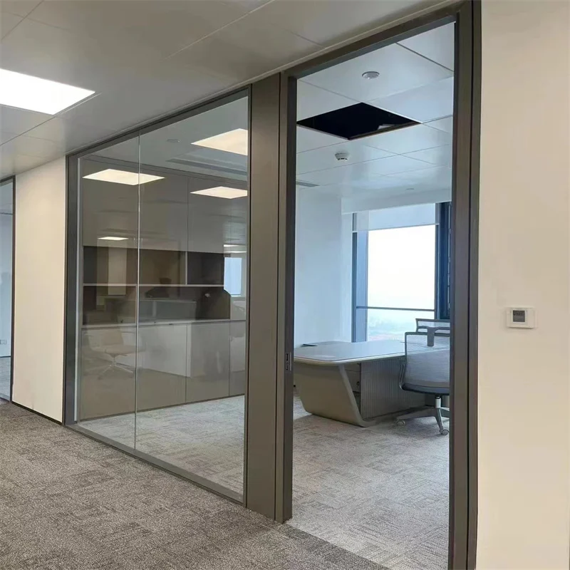 product premium panoramic double glass partition featuring 100mm aluminum frame and steel keel tailored for luxury penthouse apartments-5