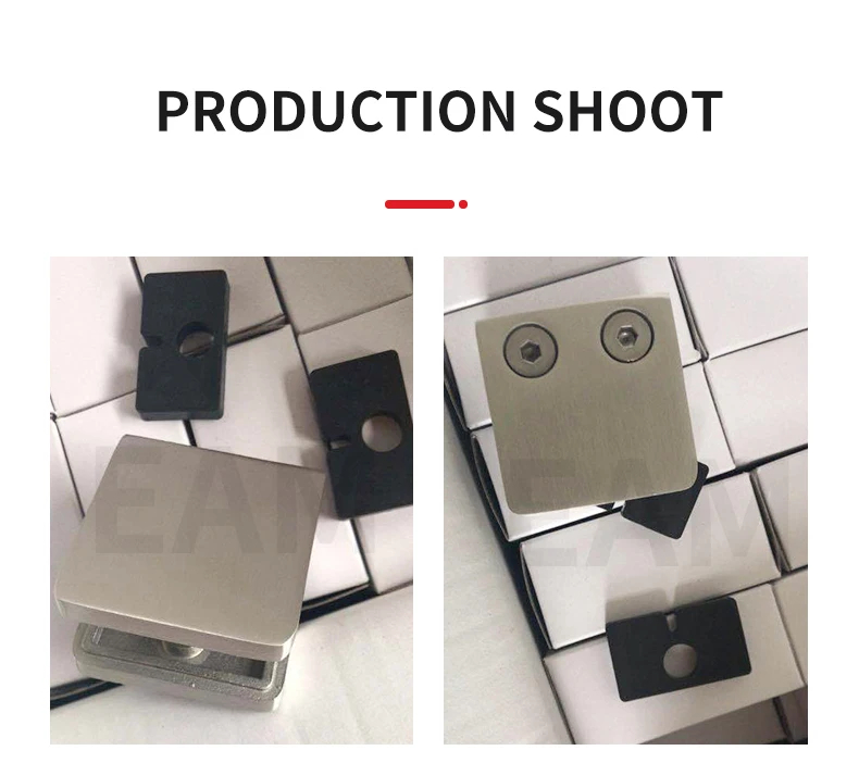 316 Stainless steel square glass clip High coupling clamping glass profile railing B004