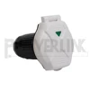 253 RV 125/250V 50 AMP Power Plug Twist Lock Inlet with 3 Stainless Steel Pins (White With LED) SS 2-50R ETL Approved