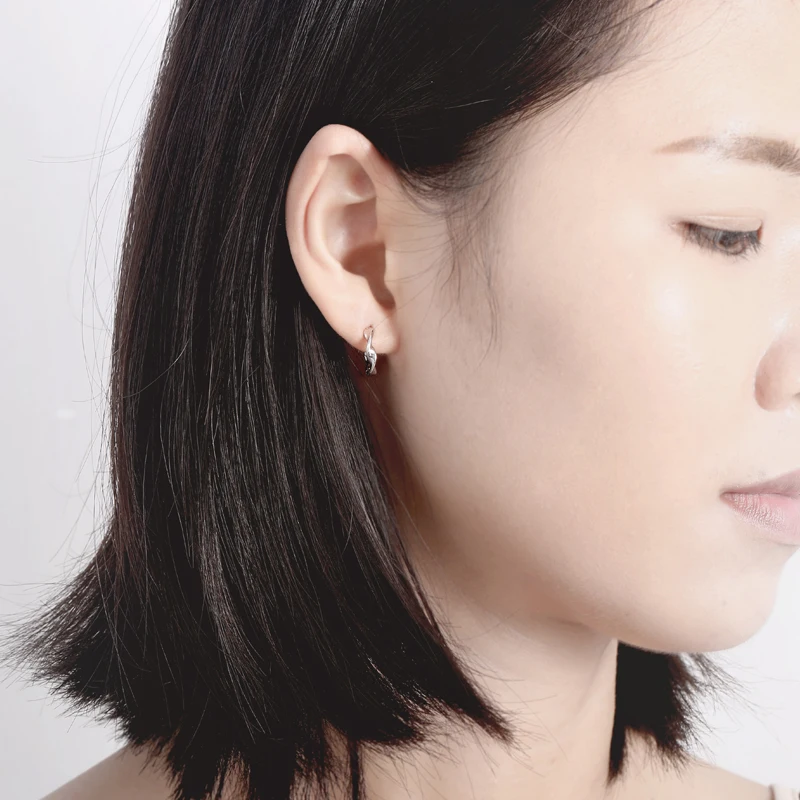 white gold minimalist earrings