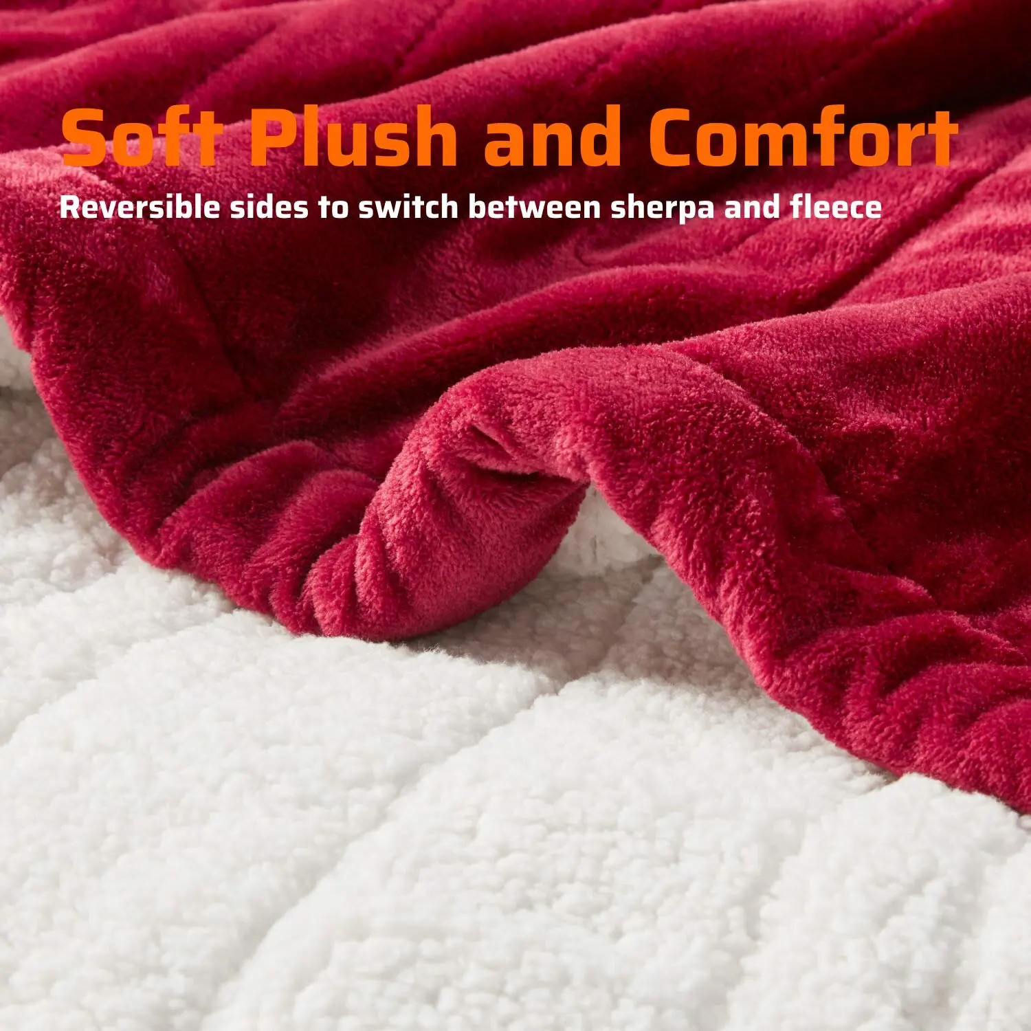 Degrees Of Comfort Full Size Bed Heated Sherpa Plush Electric Blanket