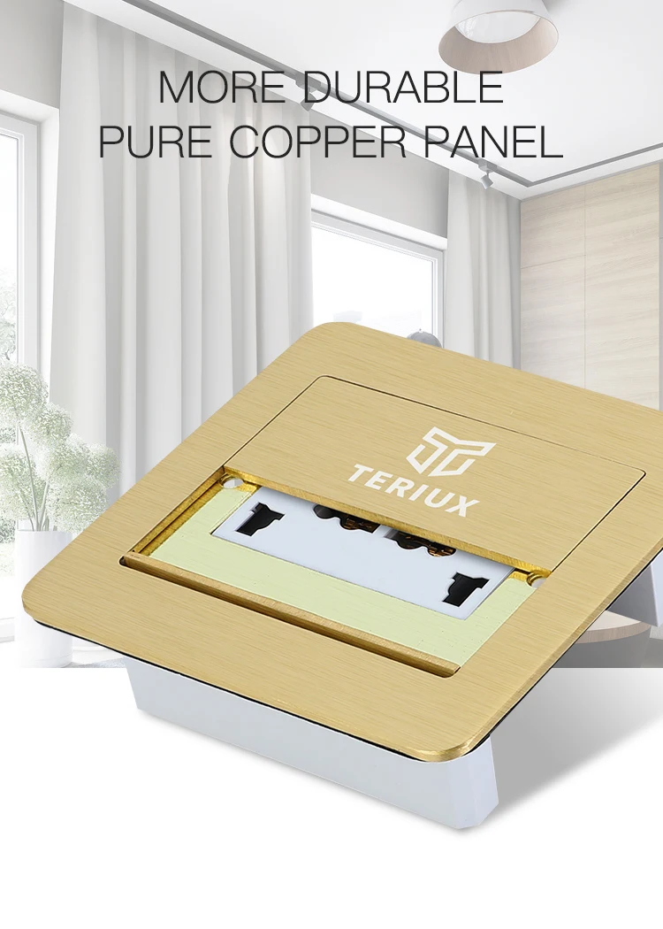 multi function standard brass electrical power supply 16A hidden socket box