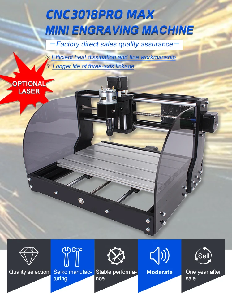 CNC3018Pro M Desktop Laser Engraver CNC Router Machine For Wood Plastic+5.5W 