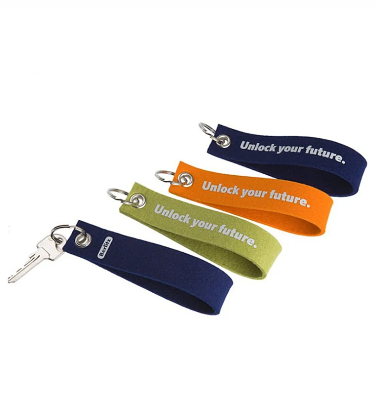 Multifunctional key ring chain set with colourful felt pendants
