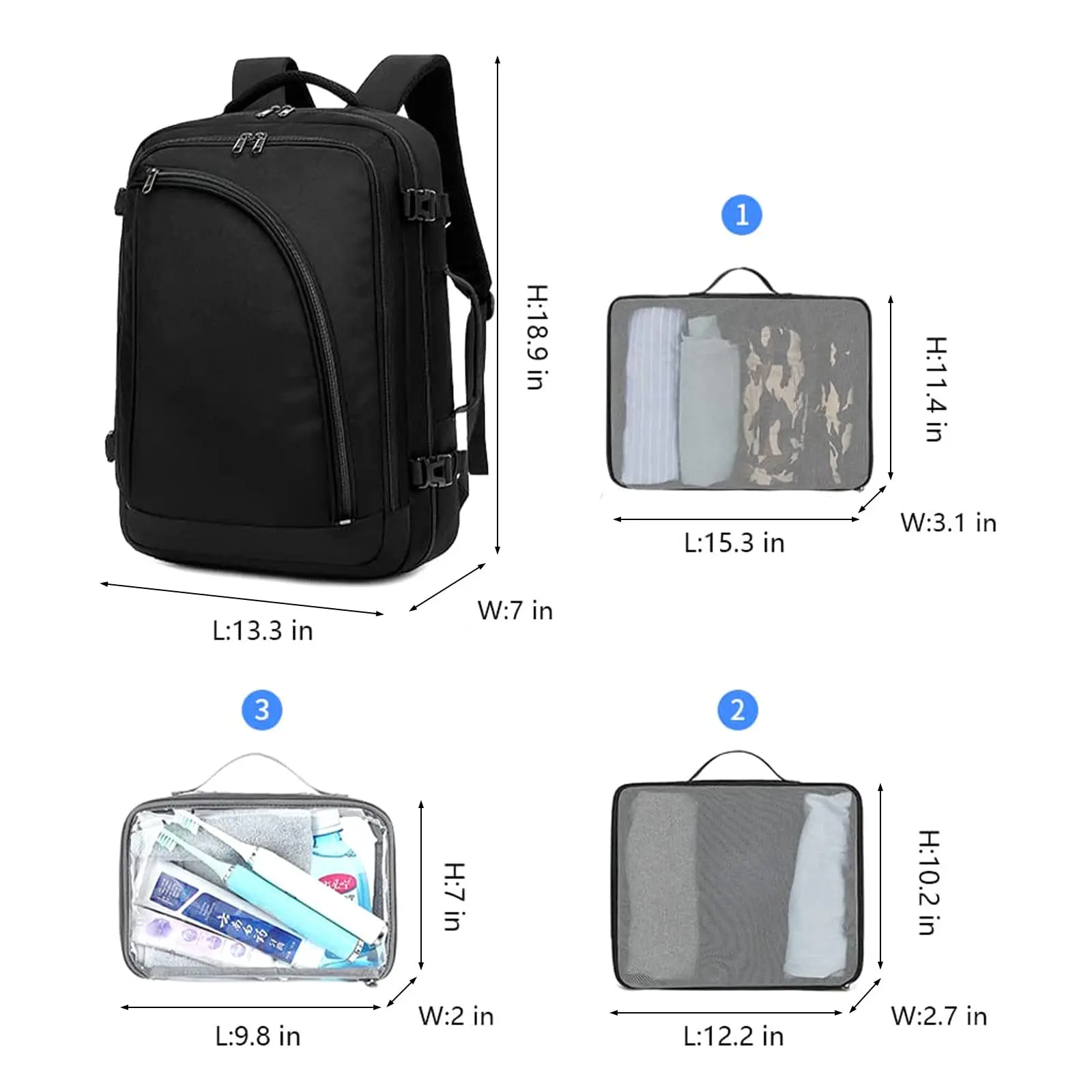 Large Capacity Travel Laptop Backpack School Bag Business 17.3 Inch