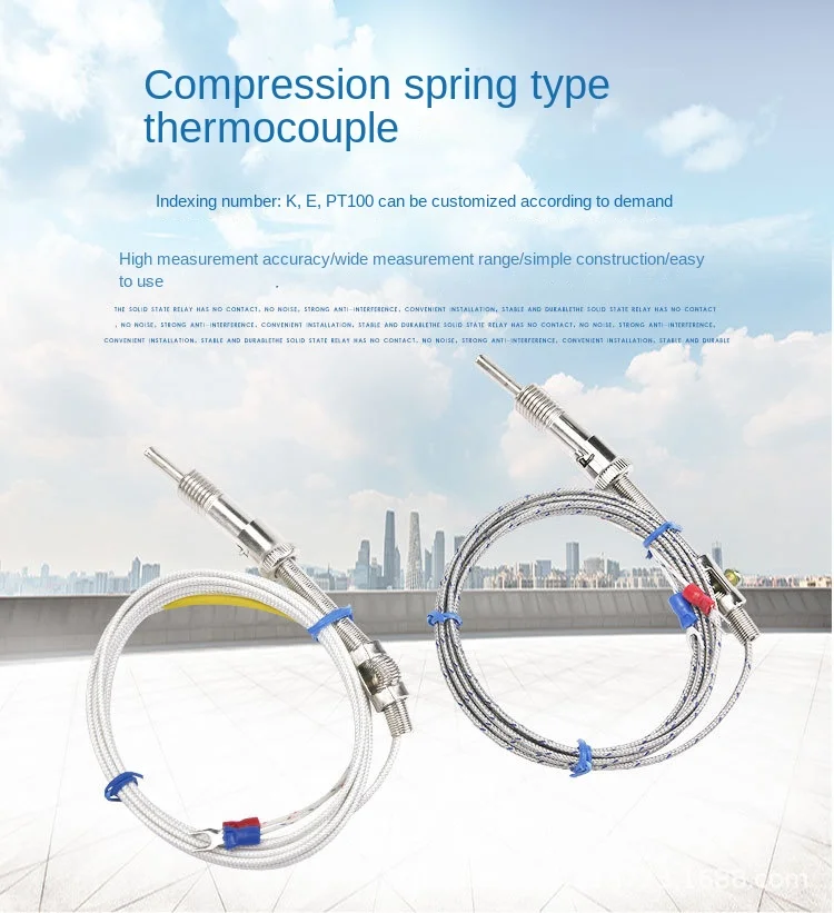 Spring-type Standard M12*1.5 High-temperature Copper Thermocouple Injection Molding Machines K/E/PT Type Temperature Sensor manufacture