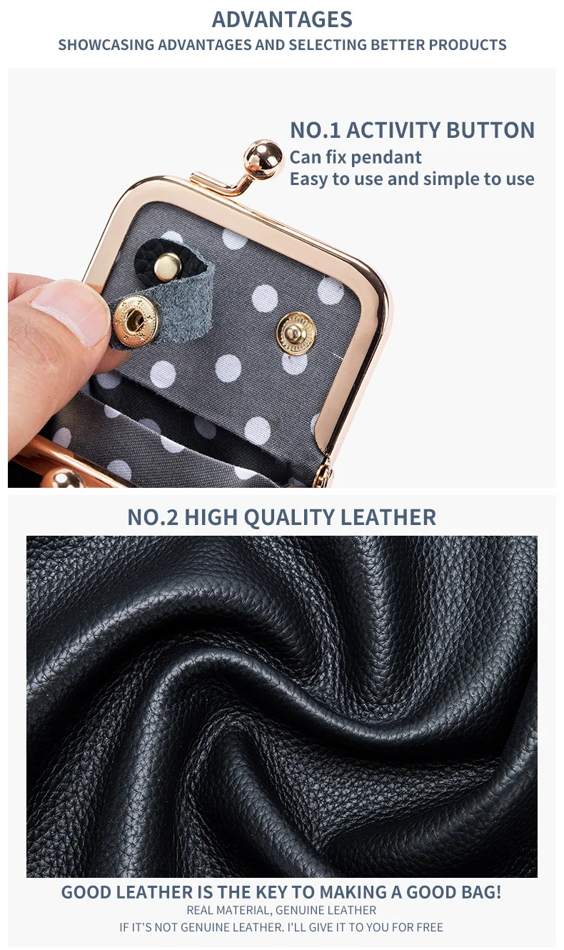 Compact Clasp Bag with Genuine Leather for Rings Mini Necklace Earrings-Waterproof Jewelry Box Coin Purse with Diamond Rings