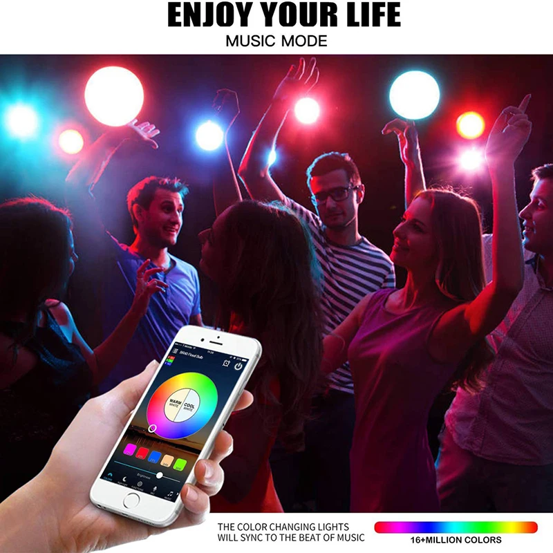Smart LED Lighting Bulb with E27 1700K-6500K Support Google Alexa Dimmable Multicolored Color Changing Wifi LED Lights