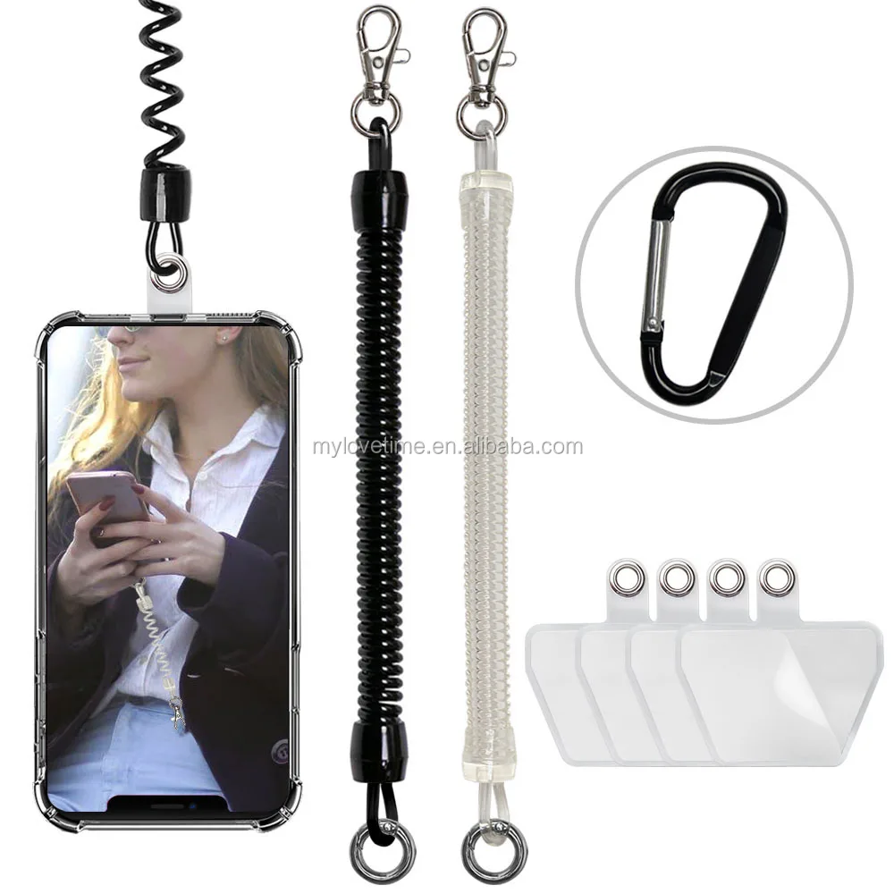 Lanyards Security Gear Tool Spring Elastic Rope Anti-lost Phone Keychain 