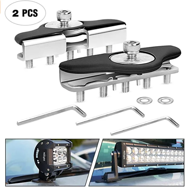 Led Light Bar Mounting Brackets Nilight 2pcs Universal Hood Led Work Light led Pods Mount Bracket Clamp Holder for SUV Truck Off