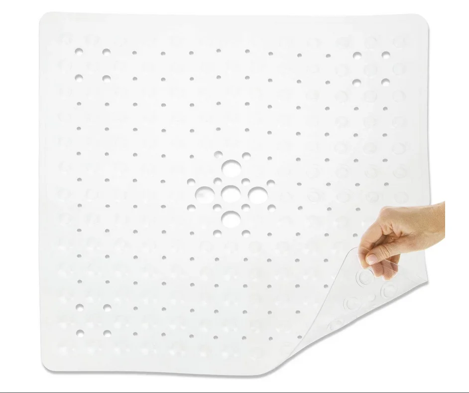 Shower Stall Mat - Square Bathroom Slipmat Bath Tub Suction Grip