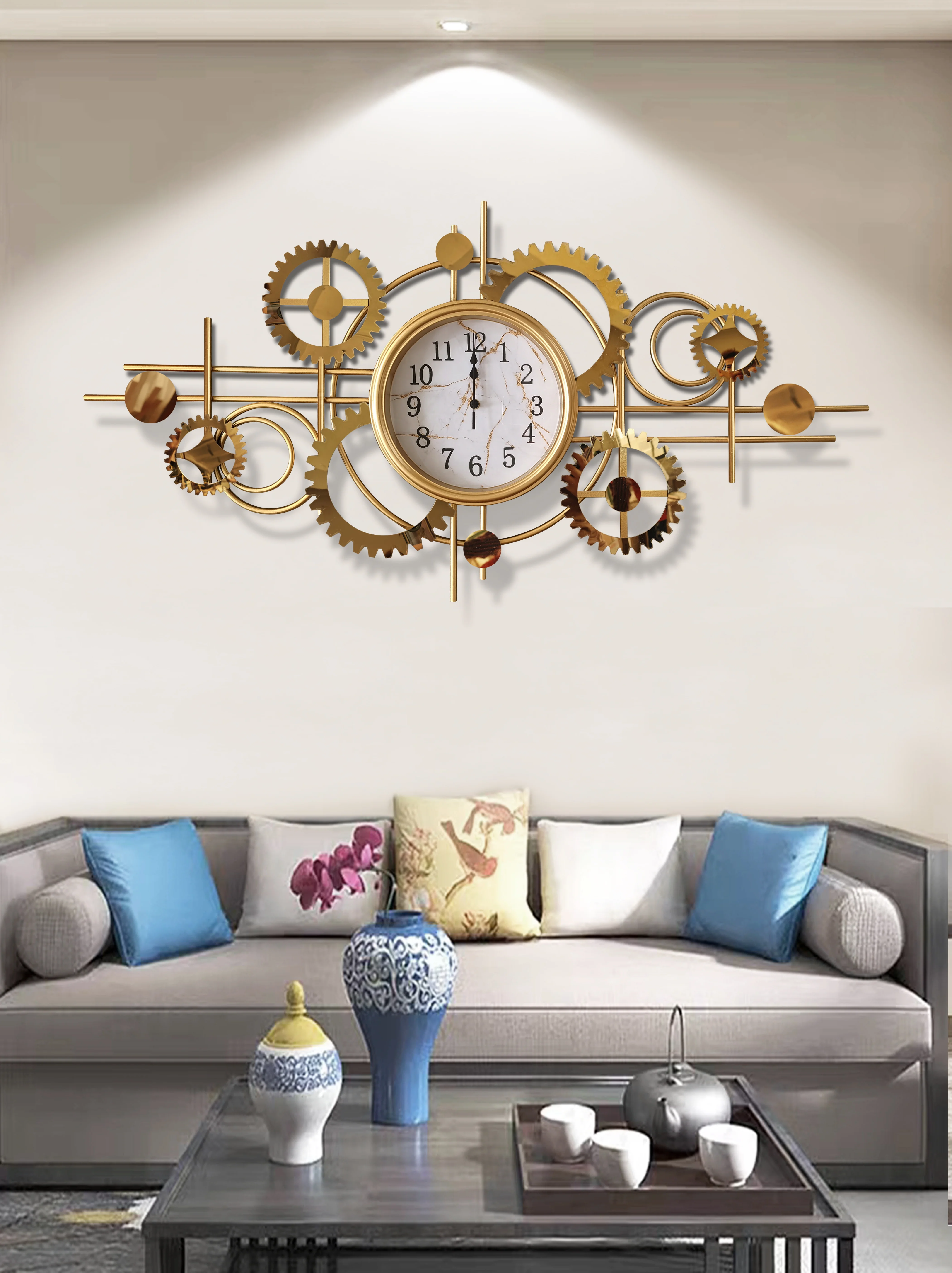 Modern Creative Gear Wheel Design Home Decor Metal Handmade Golden