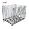 Heavy Duty Steel Roll Equipment Industrial Wire Metal Crate Warehouse Storage Mesh Metal Box Portable Stillage For Warehouse