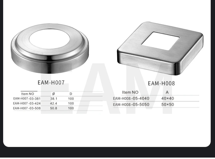 Stainless Steel staircase railing accessories Decorative Cover for Modern Balcony Pipe Railing