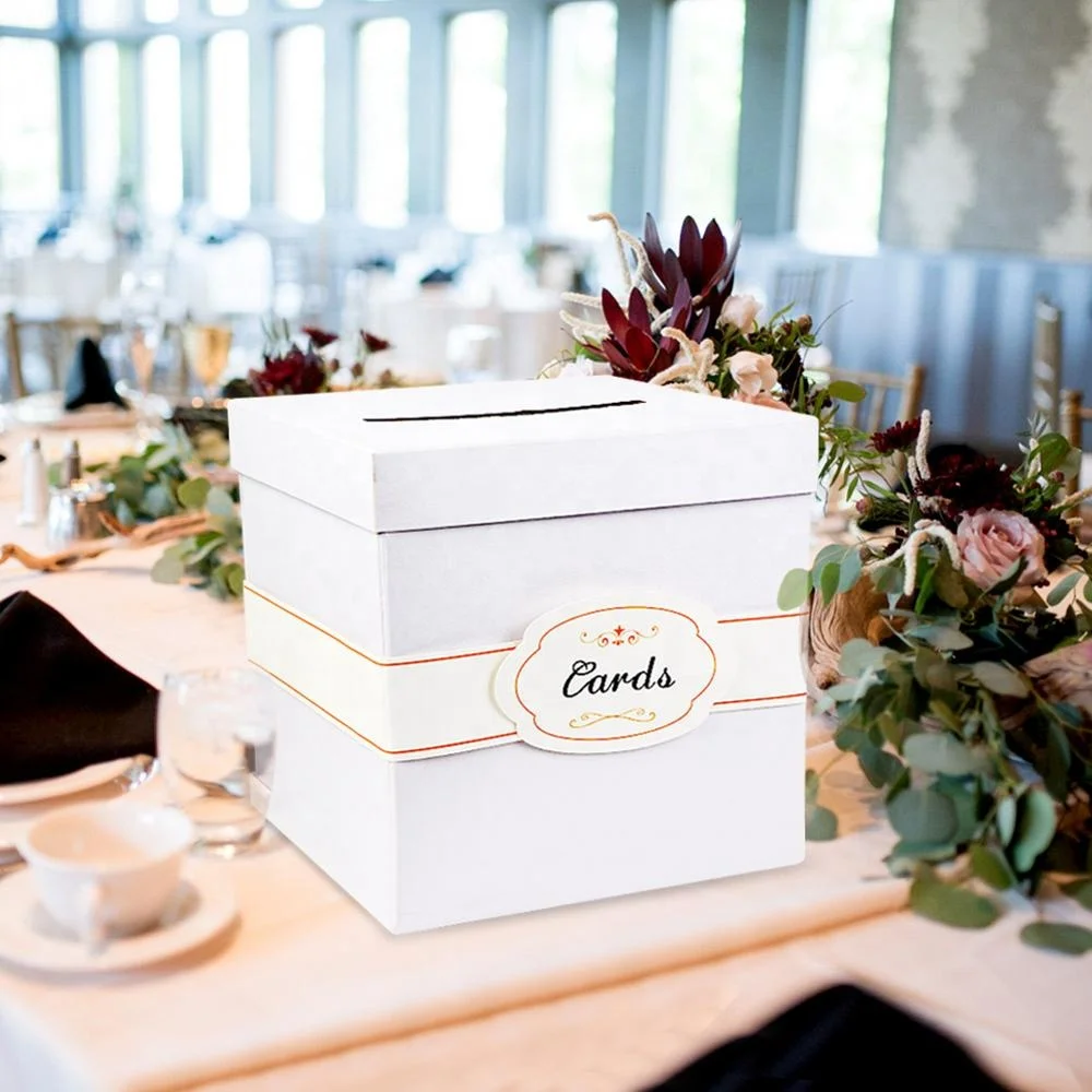 Ourwarm 3 Colors Large Size Paper Textured Money Box Wedding Gift Card