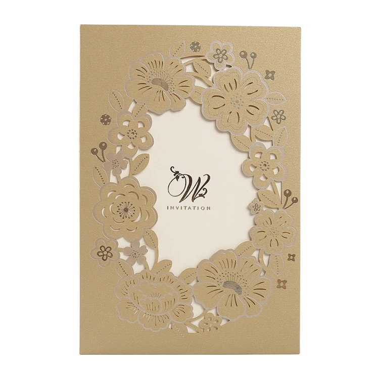 
High Quality Unique Fashionable Customized printing Gold Foil Wedding Invitation 