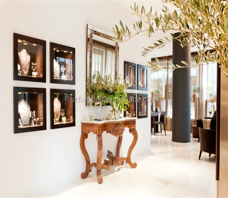 Luxury style jewellery shop design glass display furniture for jewelry store