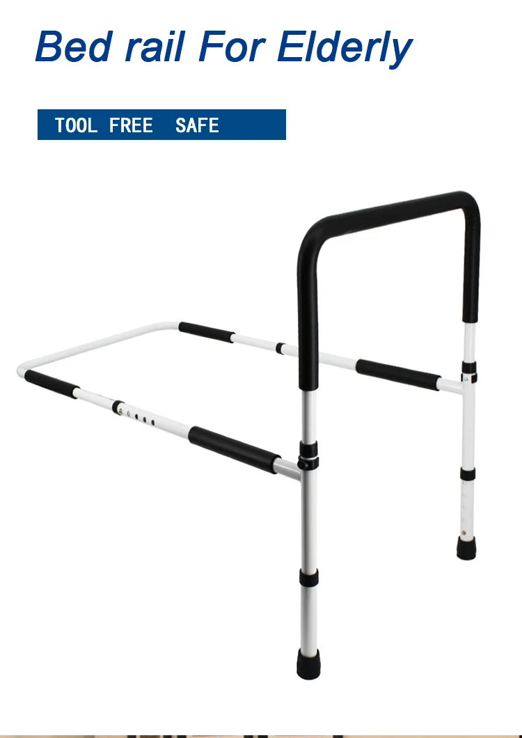 Adjustable Height Home Bed Assist Handle Bed Rail With Legs Bedside
