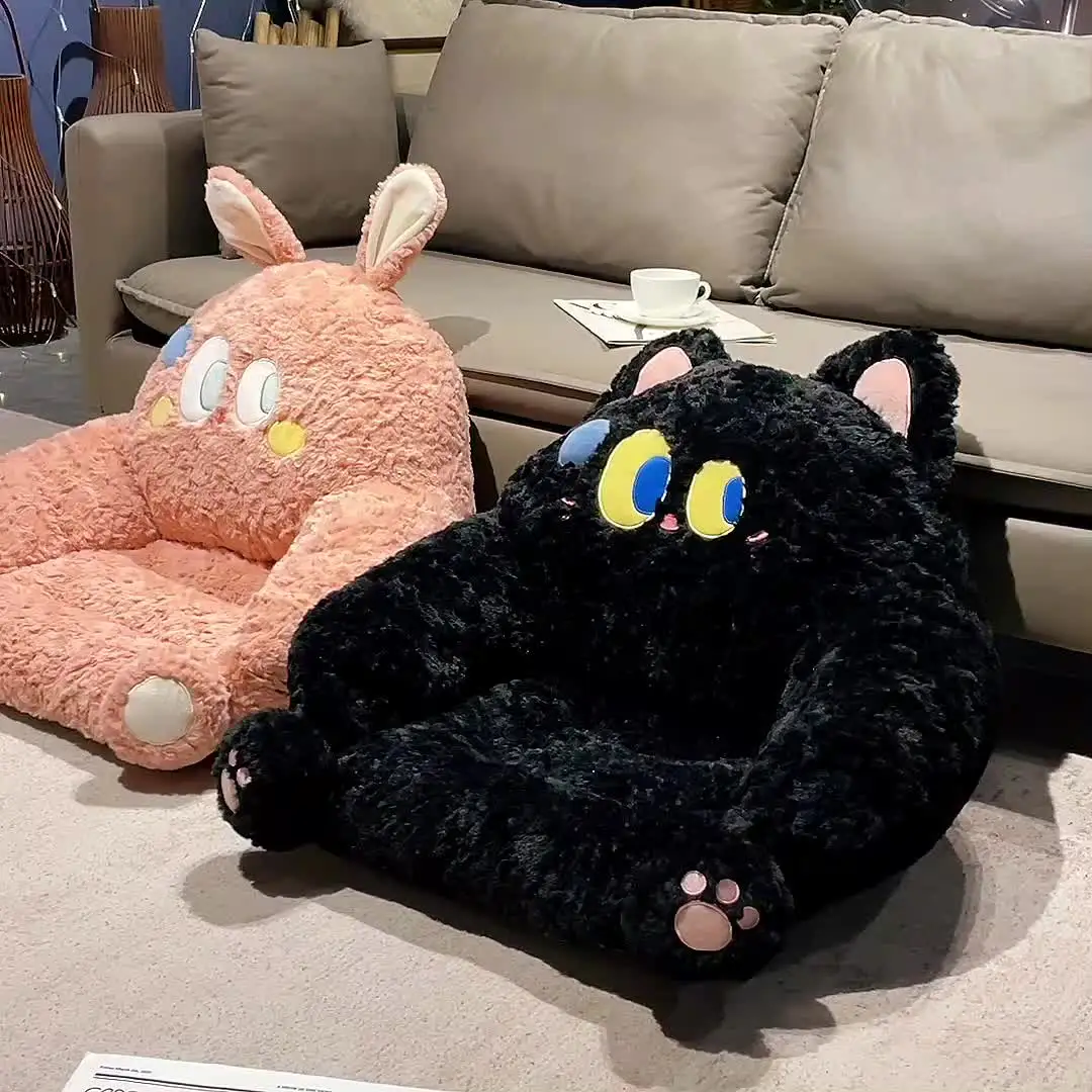 ビッグアイズブラックキャットピンクラビットぬいぐるみベビーアニマル