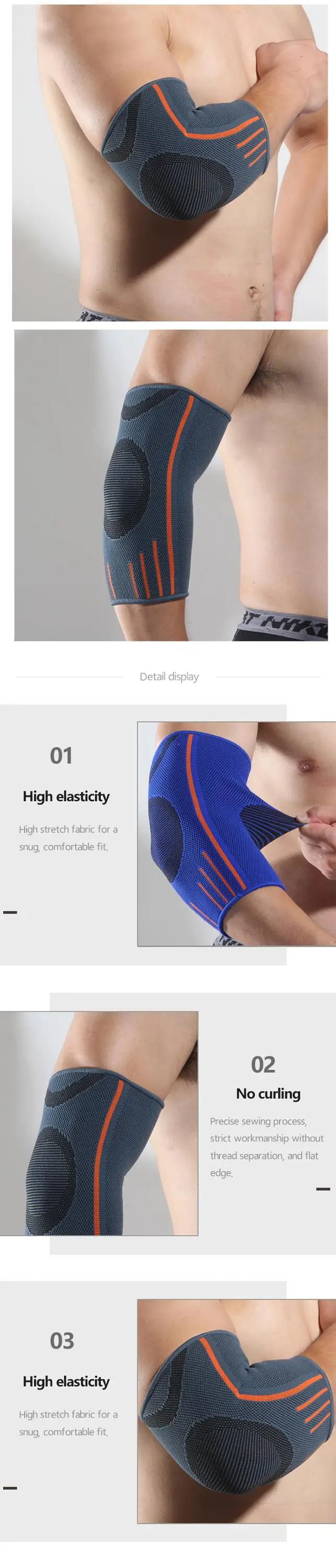 Enerup Cycling Baseball Tennis Elbow Brace Support Compression Arm Cover Sleeve for sport