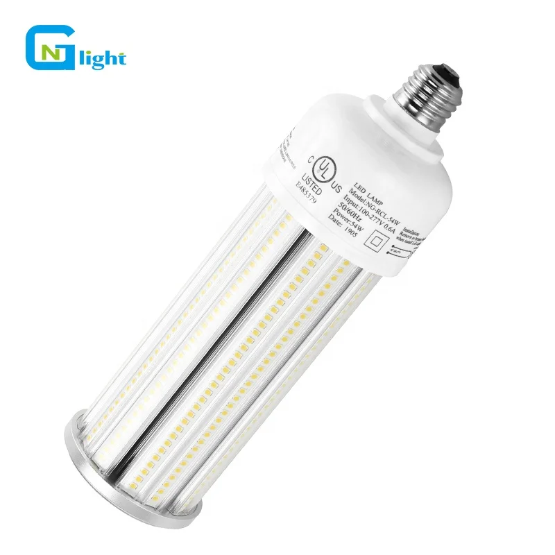 UL Metal hailde light 100W equal LED corn light retrofit bulbs 54W water resistant Aluminum fin heat dissipation home malls