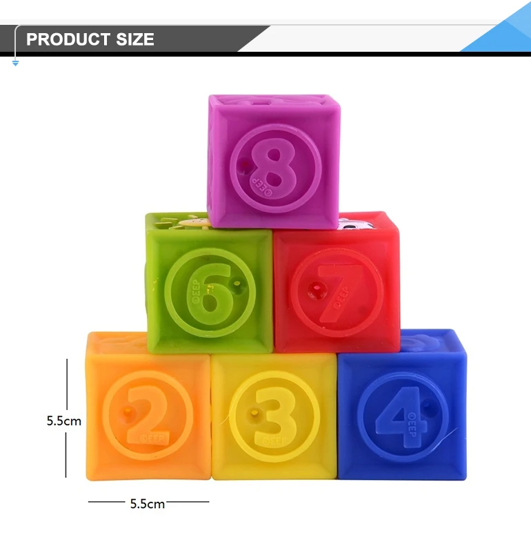 Rubber Teethers squeeze bricks toy soft baby building blocks.jpg