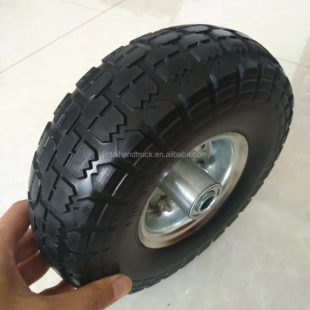 Tug Dolly Tire 4.10/3.504 Pu Foam Wheel 10 Inch Flat Free Tire Offset