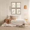 Abstract Woman's Body Shape Silhouette Wall Decor Art Print FRAMED Minimalist Artwork for Living Room