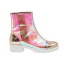 Women Transparent Jelly Boots Zip Up Ankle Boots Print Shoes Female Clear Boots Shiny Disk Lady Shoes