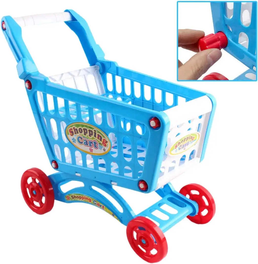 Mini Target Shopping Cart Trolley Play Set Includes Grocery Food Fruit