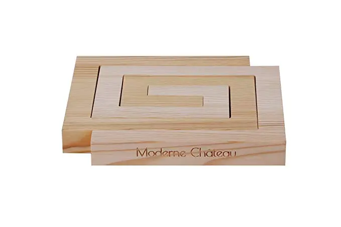 Natural Modern Pine Wood Nesting Trivets for Hot Plates, Pans, and Pots. For Kitchens, Tables, and Countertops