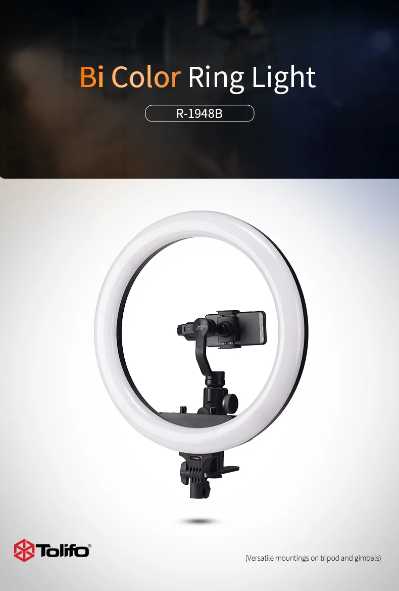 Tolifo 19 inch USB Beaty Ring Lamp Video Selfie LED Ring Light for Make up Live Broadcast